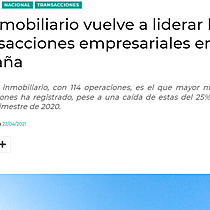 El inmobiliario vuelve a liderar las transacciones empresariales en Espaa